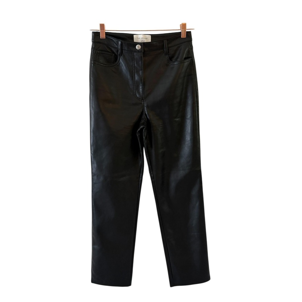 Wilfred The Melina Faux Leather Pants Womens 6 Black High Rise Straight Leg